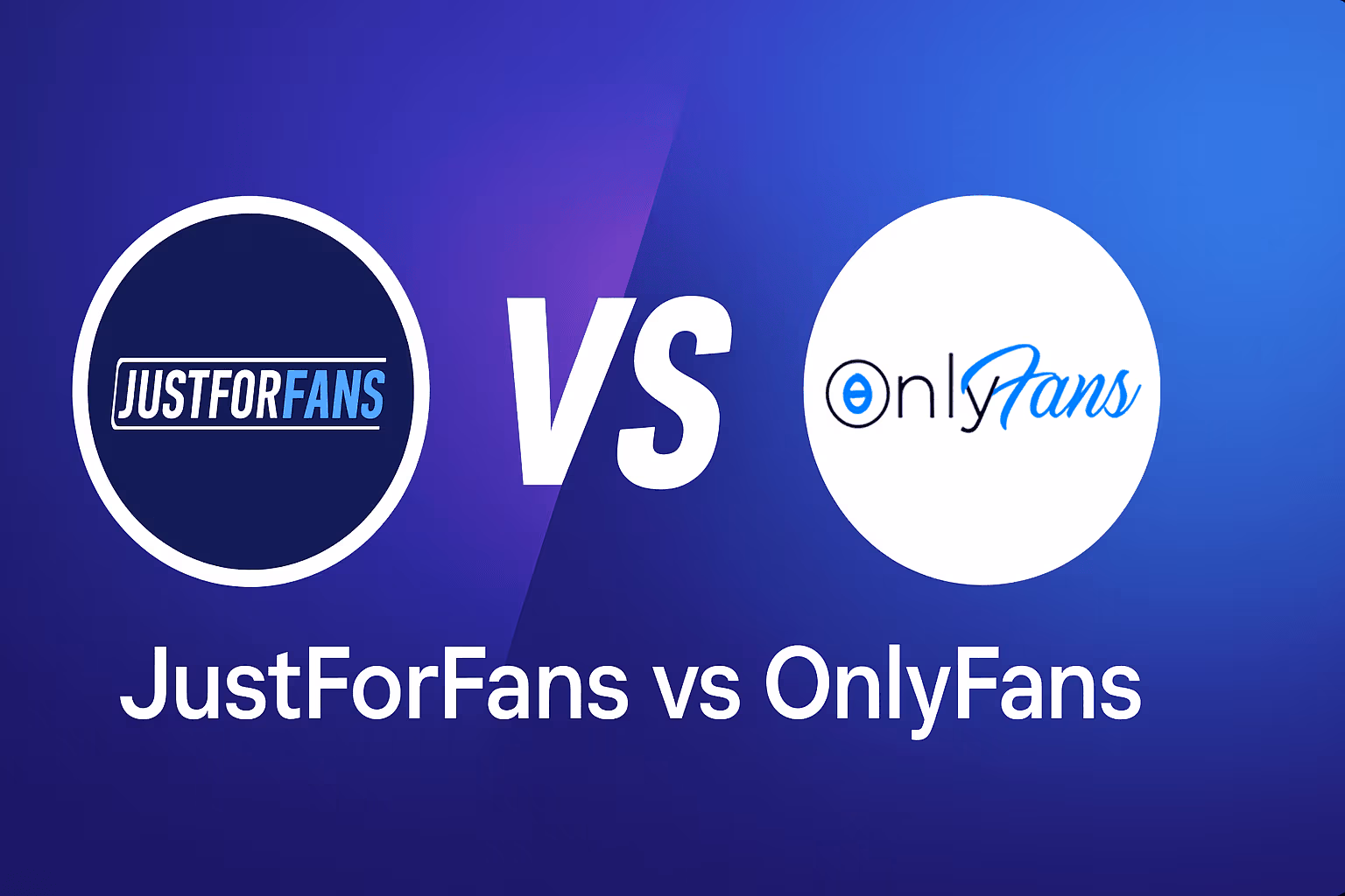 Creator weighing Just For Fans against OnlyFans on a laptop with both platform logos on screen