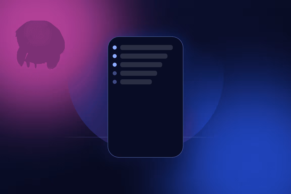 Illustration of a phone showing a short morning checklist of five items.