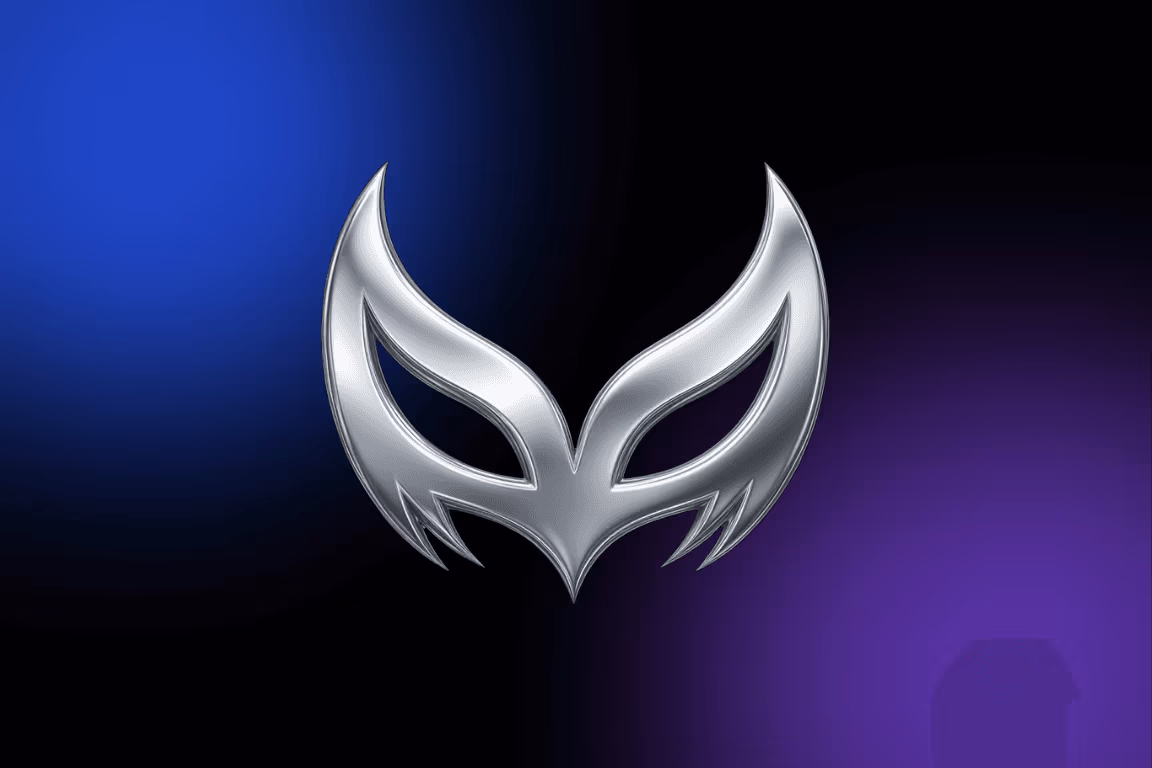 The CreatorHero mask logo on a blue and purple gradient background.