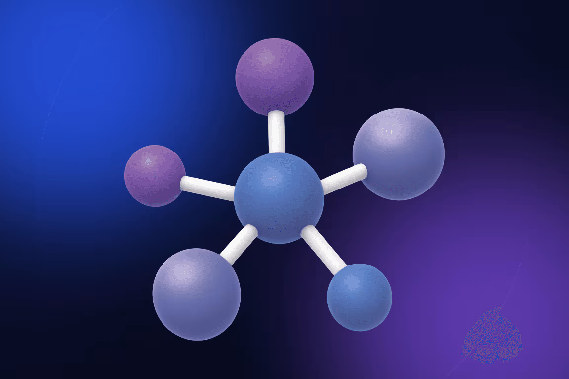 Illustration of connected spheres forming a network, standing for an agency team structure.