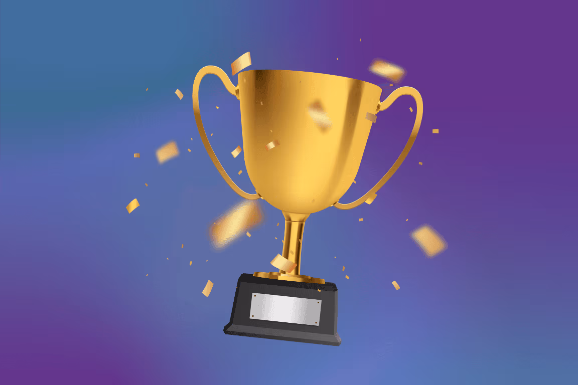 Motivated OF chatter team celebrating performance results on a leaderboard screen