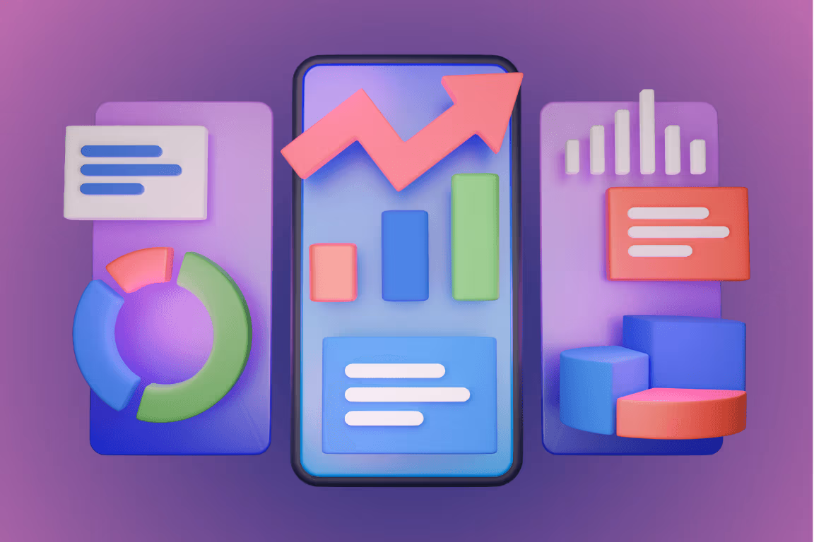 Creator studying growth analytics charts on a large monitor while scaling OF with analytics